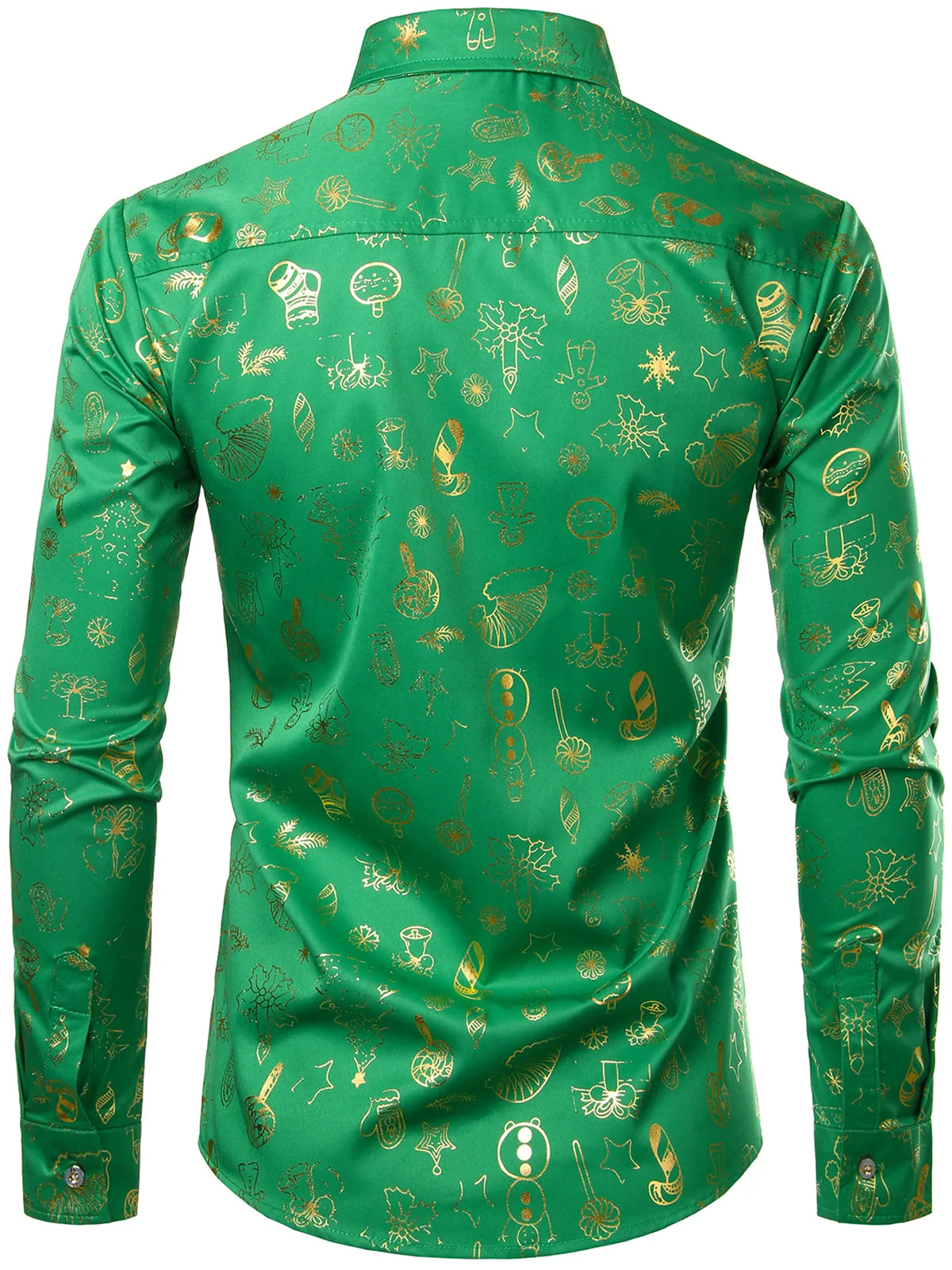 Men's Christmas Print Holiday Regular Fit Long Sleeve Shirt