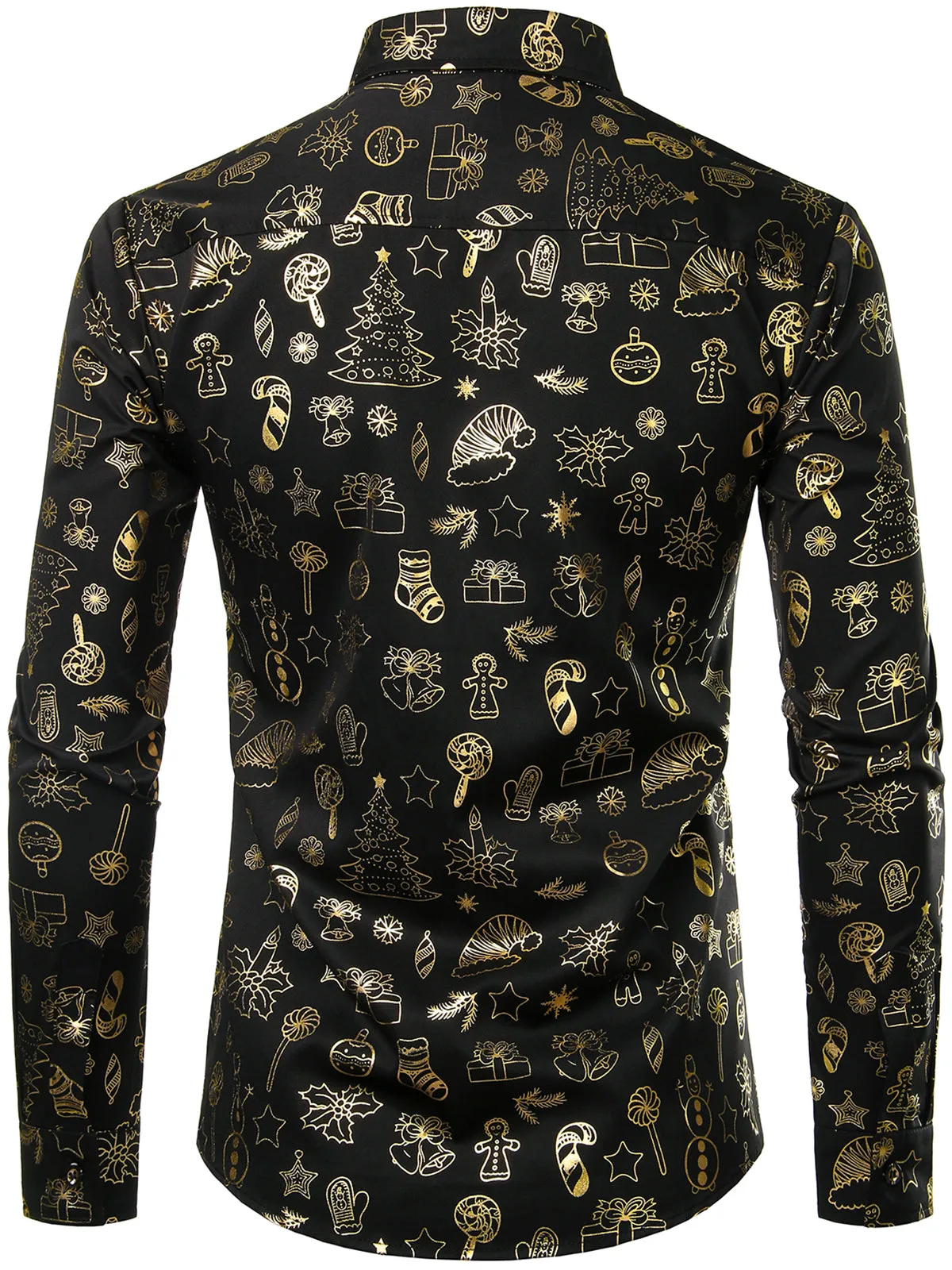 Men's Christmas Print Holiday Regular Fit Long Sleeve Shirt