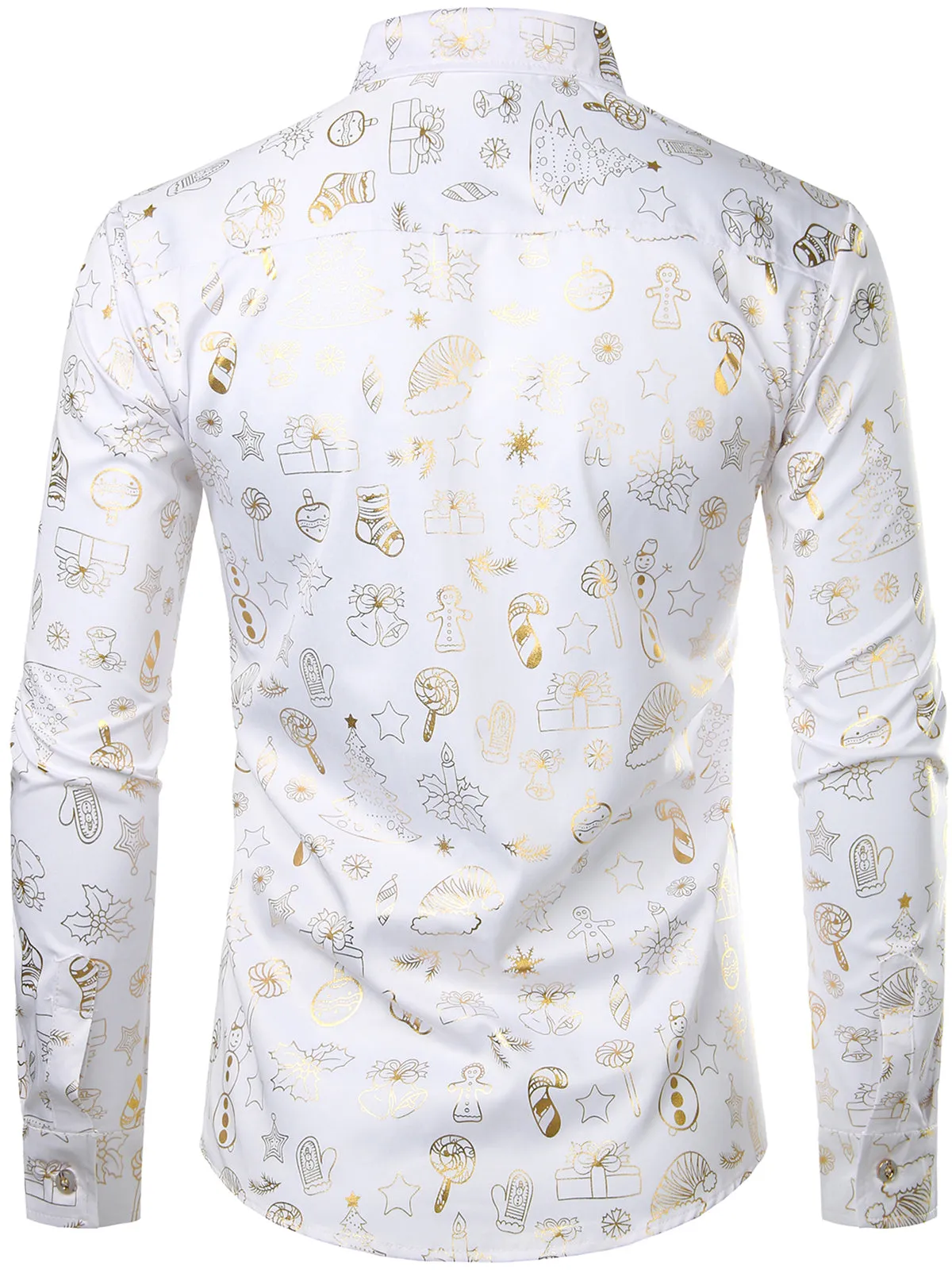 Men's Christmas Print Holiday Regular Fit Long Sleeve Shirt
