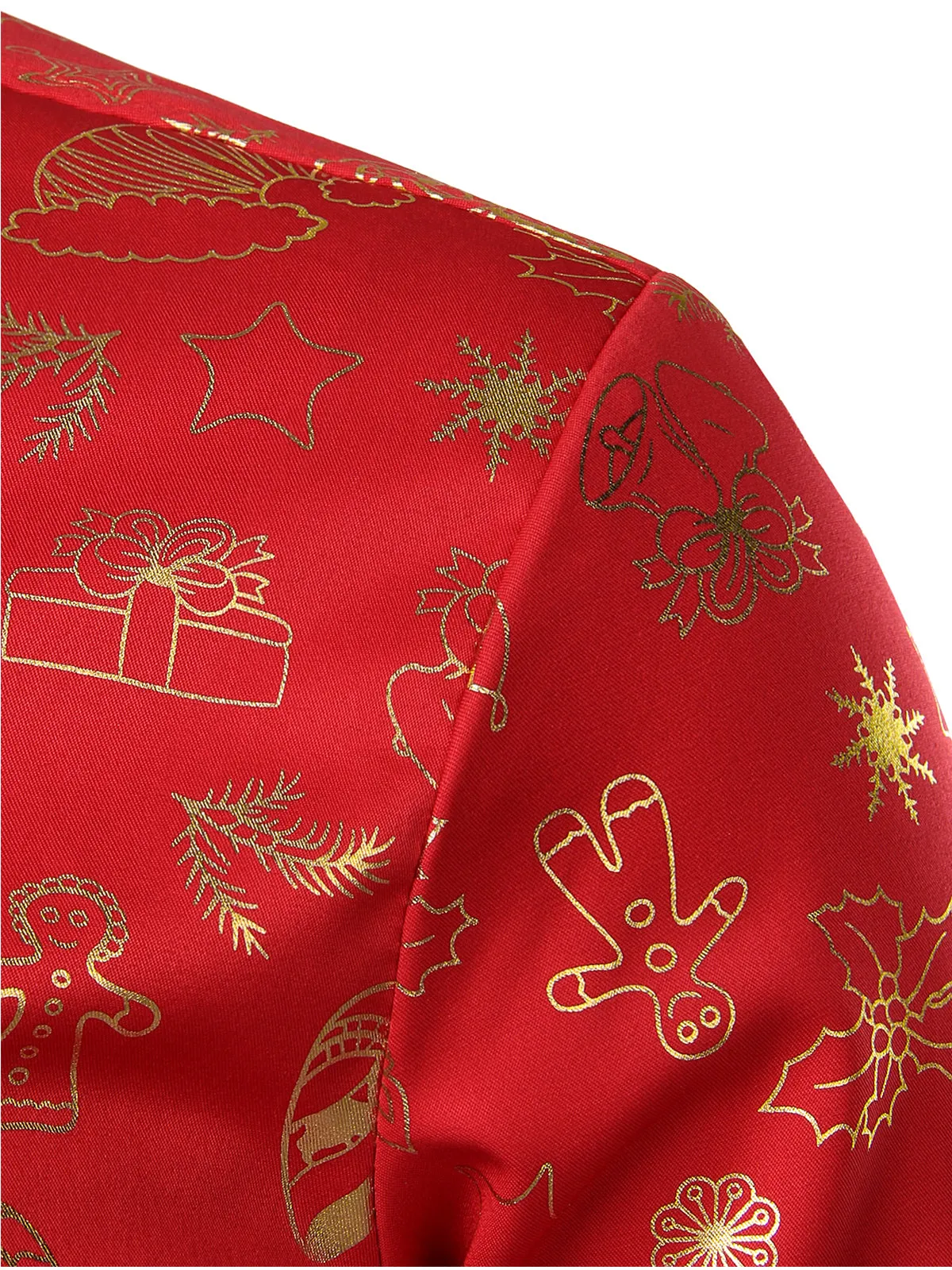 Men's Christmas Print Holiday Regular Fit Long Sleeve Shirt