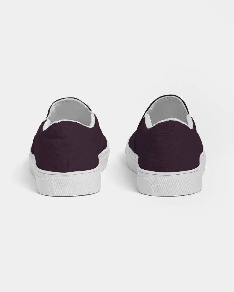 Men's Dark Green & Blue (Burgundy Back) Slip-On Canvas Shoe