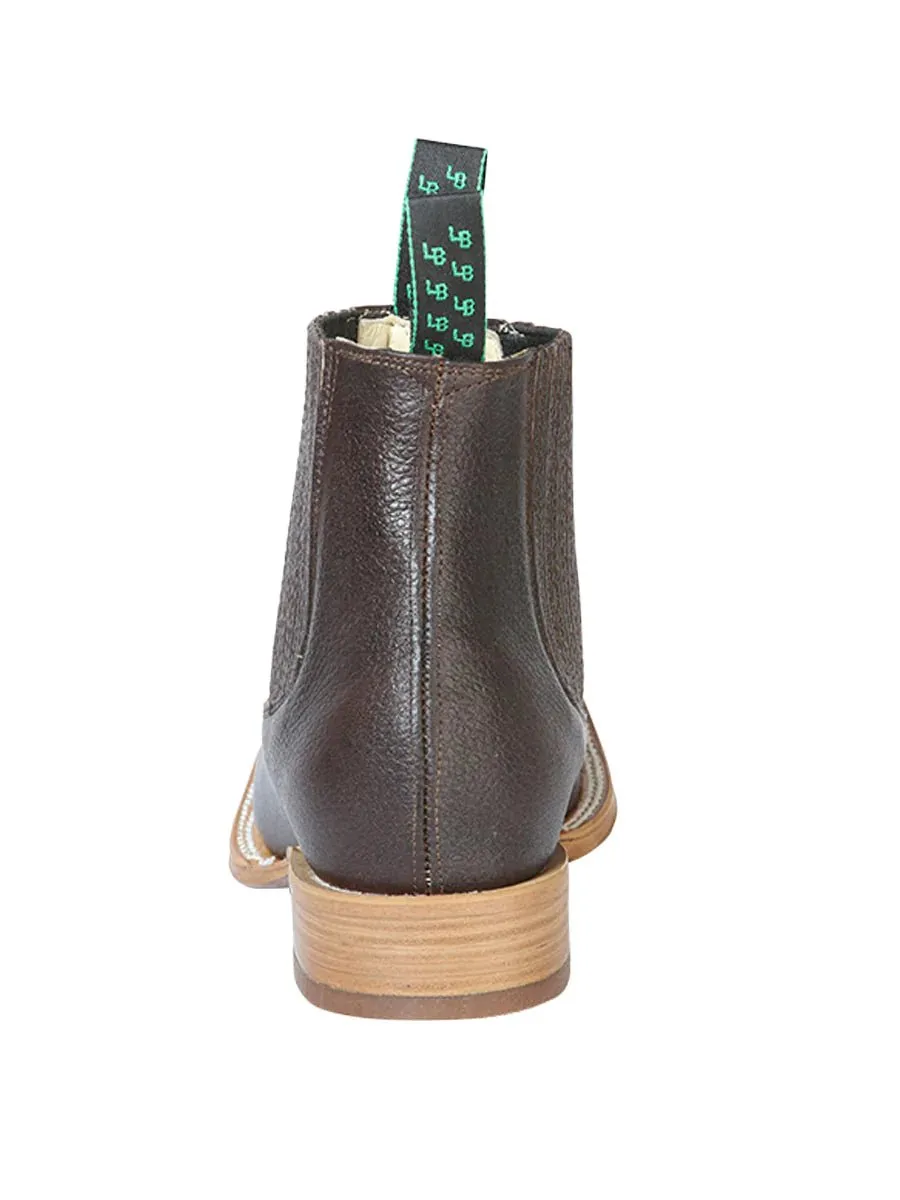 Men's Genuine Leather Rodeo Ankle Boots 'La Barca' Coffee Color 126411