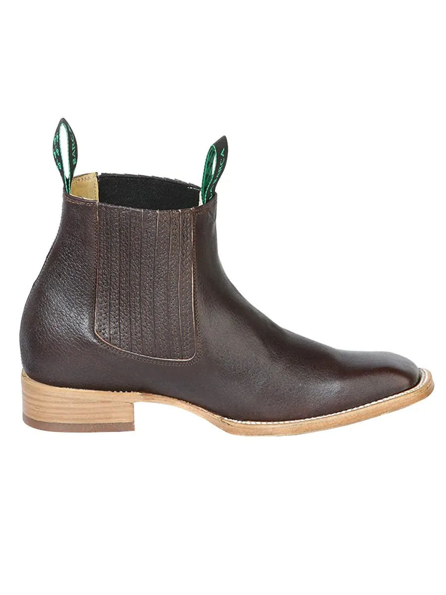 Men's Genuine Leather Rodeo Ankle Boots 'La Barca' Coffee Color 126411