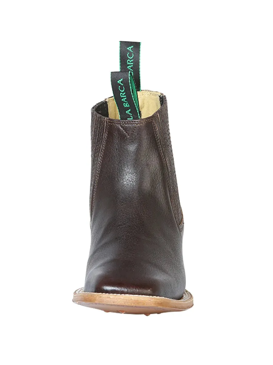 Men's Genuine Leather Rodeo Ankle Boots 'La Barca' Coffee Color 126411