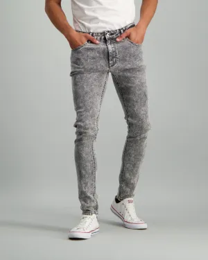 Men's Mottled Grey Super Skinny Basic Denim