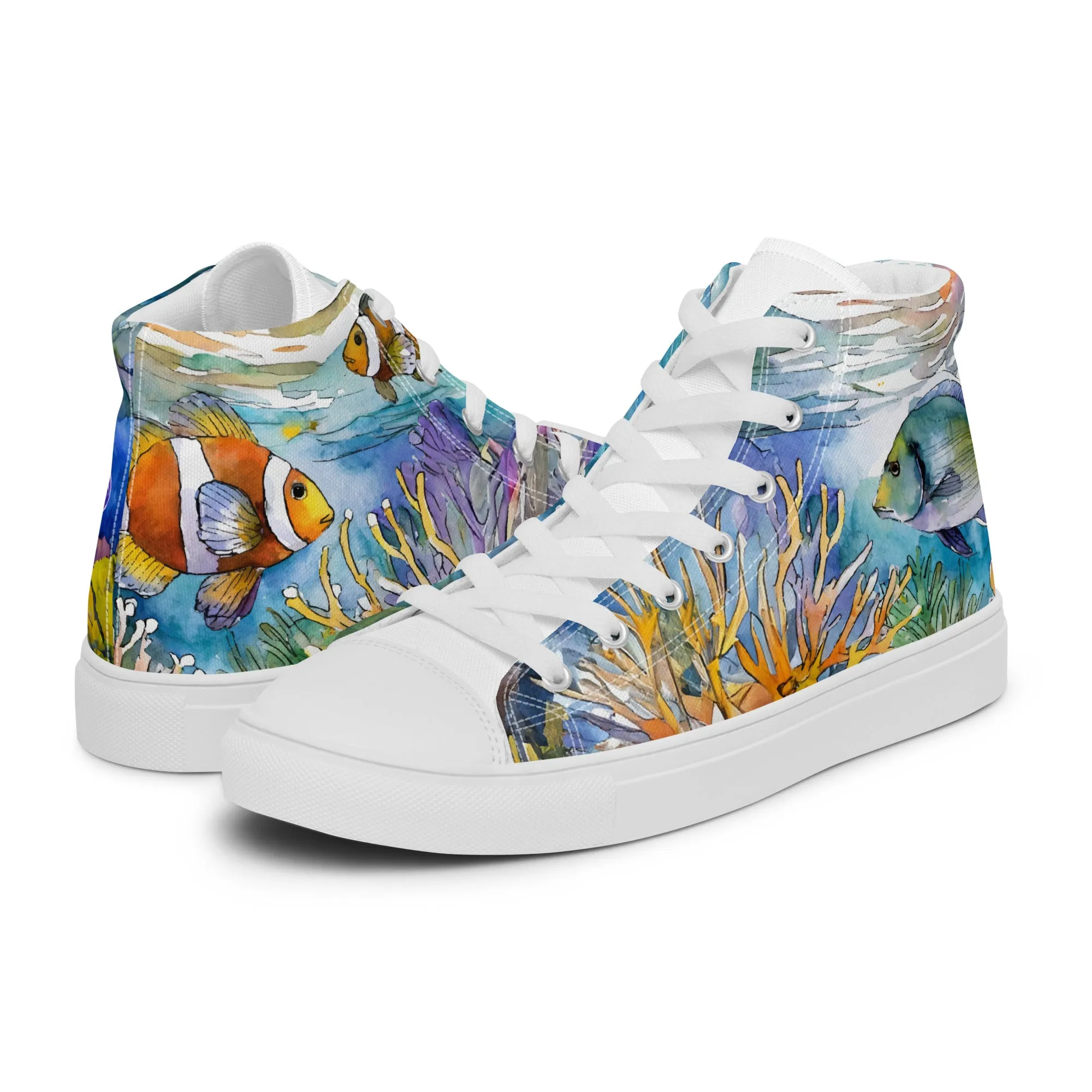 Men's Ocean Watercolor High Tops