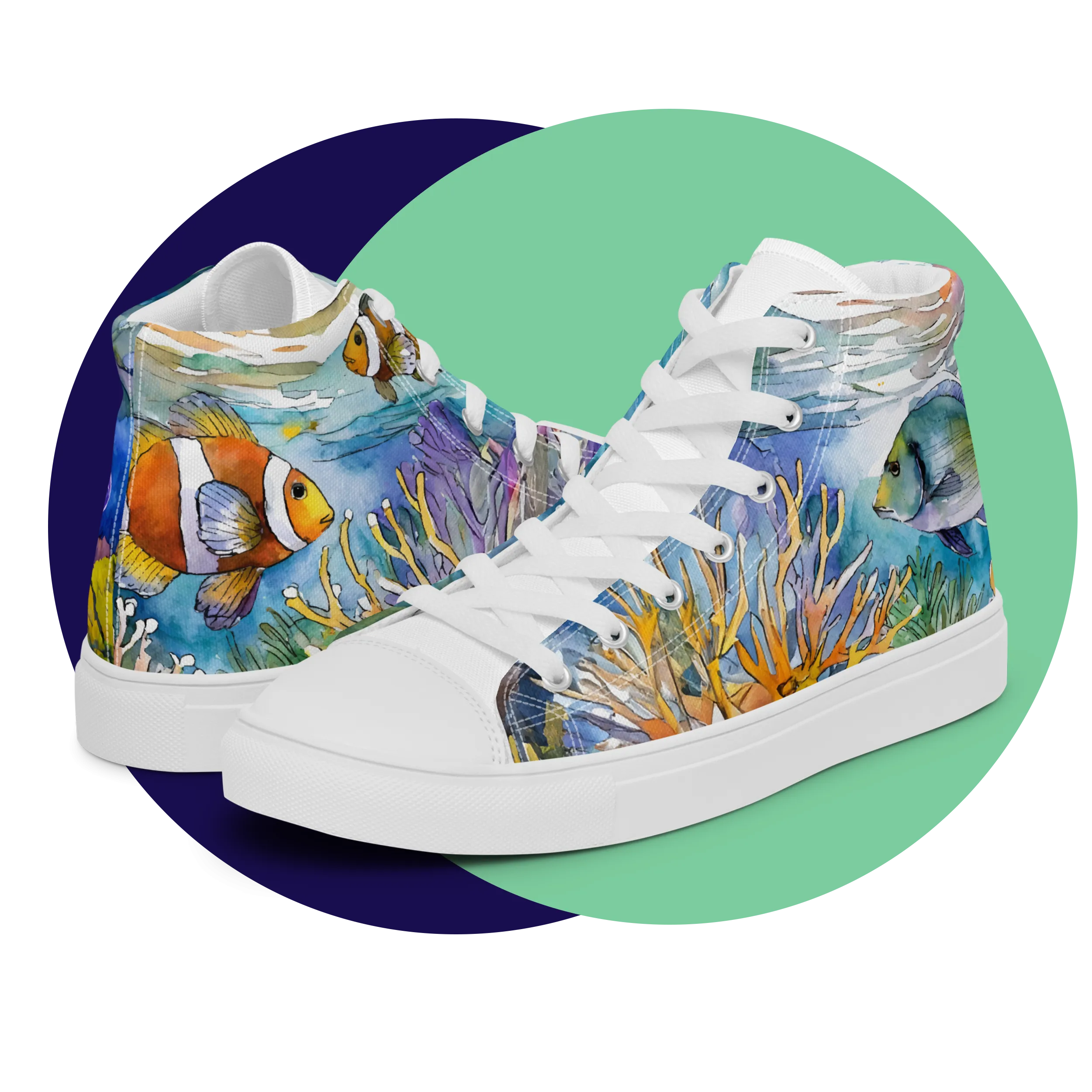 Men's Ocean Watercolor High Tops