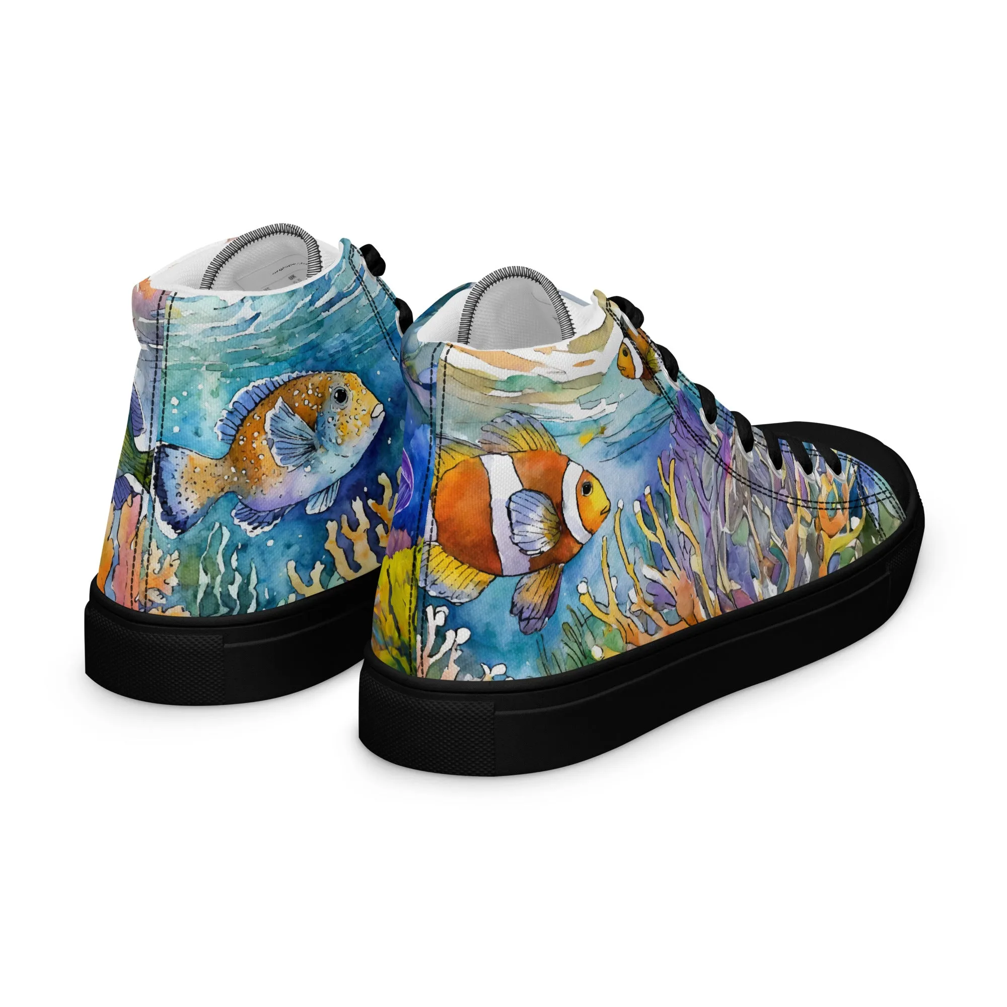 Men's Ocean Watercolor High Tops