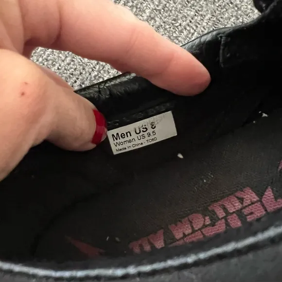 Metallica Vans Red and Black Slip-On Sneakers men’s 8