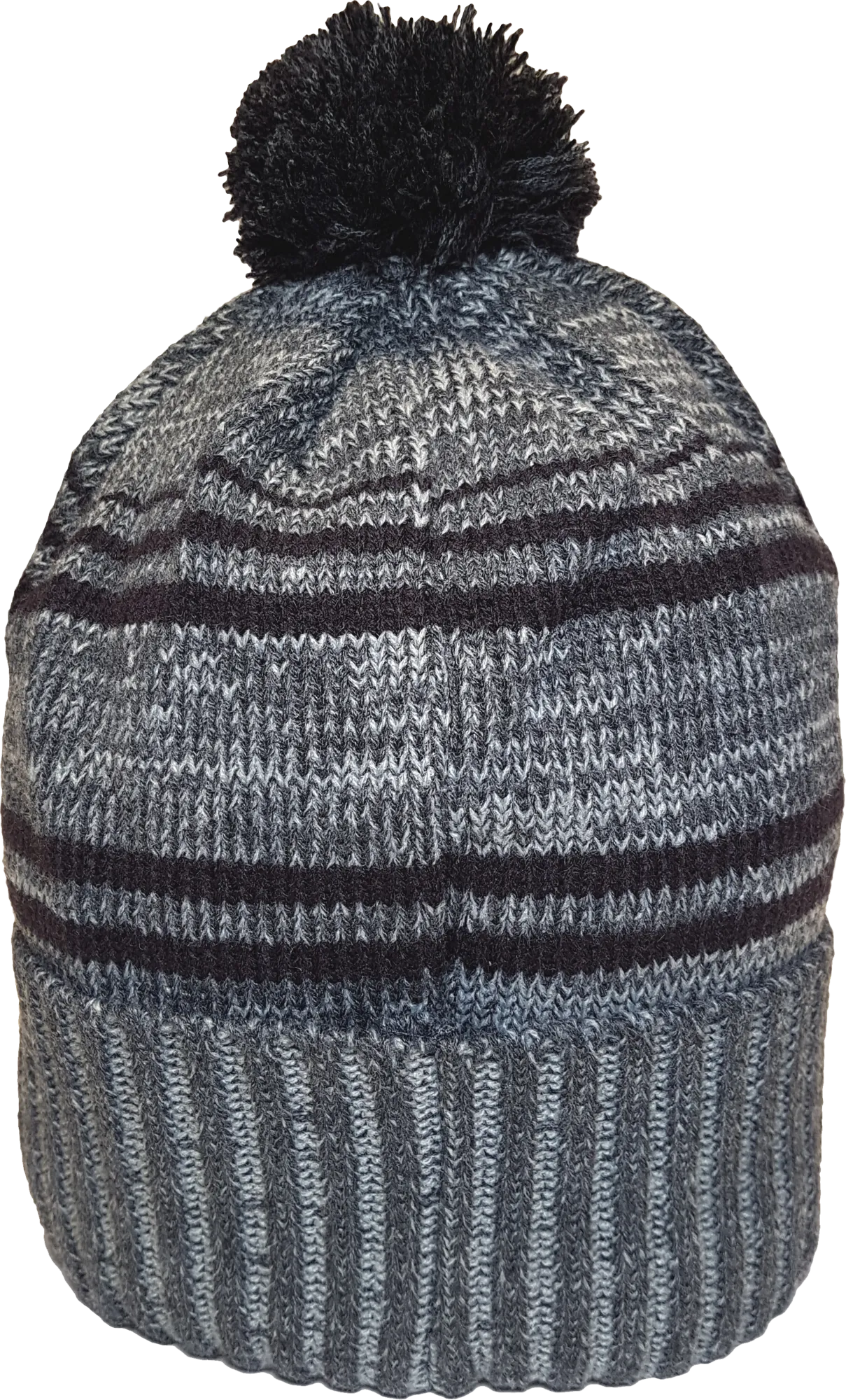 Micro Fleece Lined Pom Toque Charcoal Black