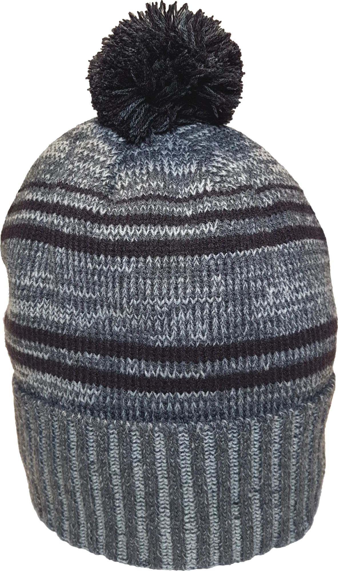 Micro Fleece Lined Pom Toque Charcoal Black