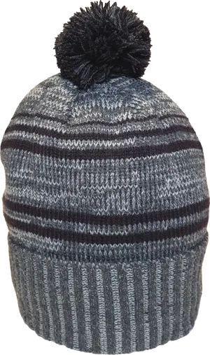 Micro Fleece Lined Pom Toque Charcoal Black
