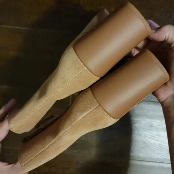 NEW Naturalizer Booties Womens 9 Neutral Tan Suede Retro Chic Boho Comfort