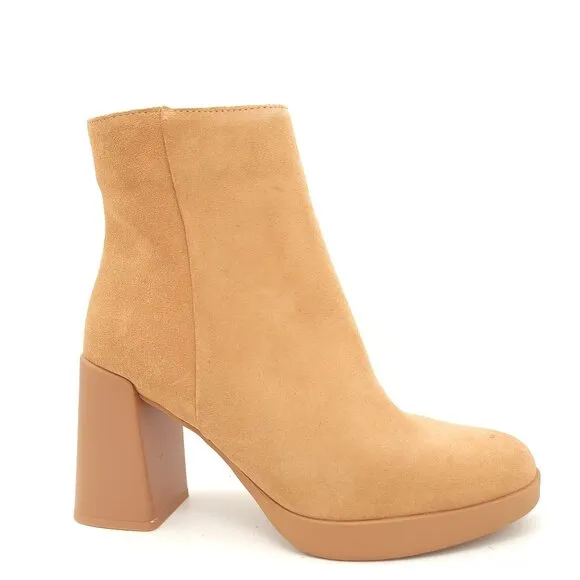 NEW Naturalizer Booties Womens 9 Neutral Tan Suede Retro Chic Boho Comfort