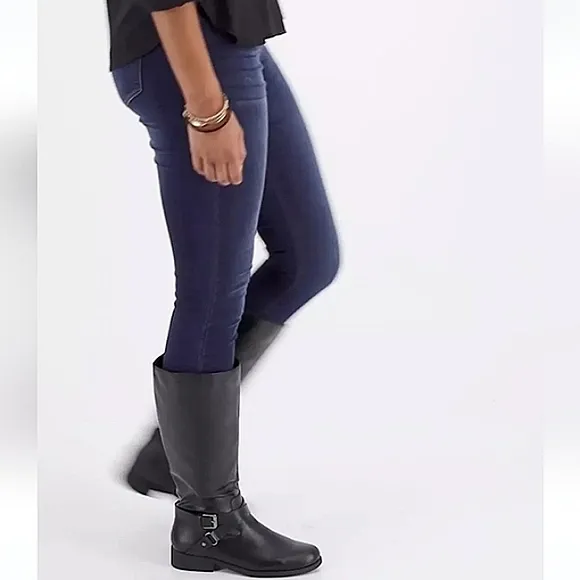 New w/Box Style &amp; Co Marliee Faux Leather Black Mid-High Riding Boots Size 6