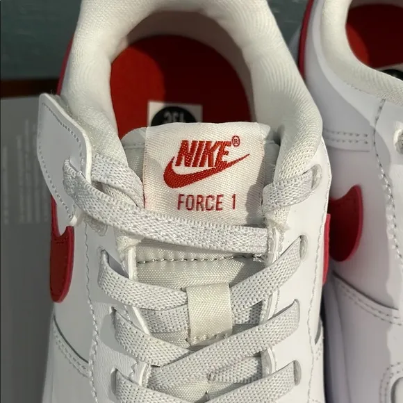 NIKE FORCE LOW White and Red Sneakers with Classic Design