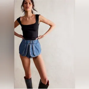NWOT Free People Prince Street Denim Micro Shorts Size 30