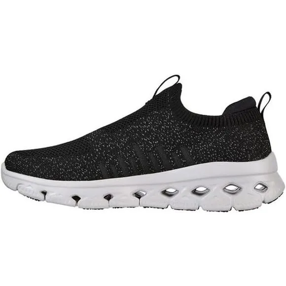 NWT Skechers Men's Glide-Step Flex Sneaker, Black Knit Trim, Size 10