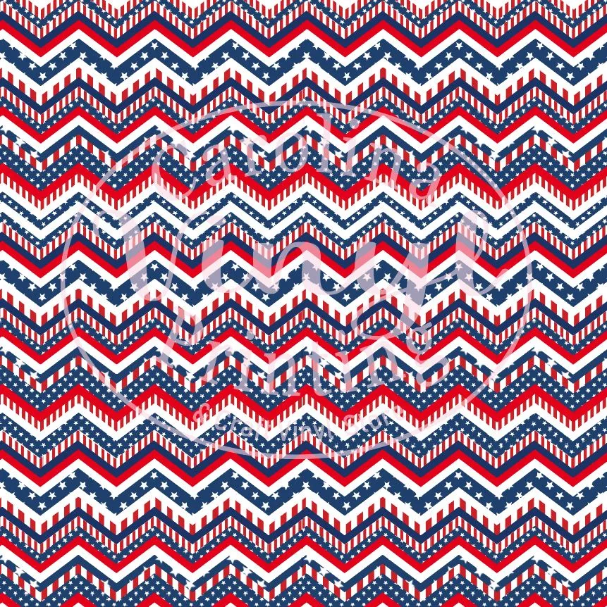 Patriotic Chevron Printed Vinyl