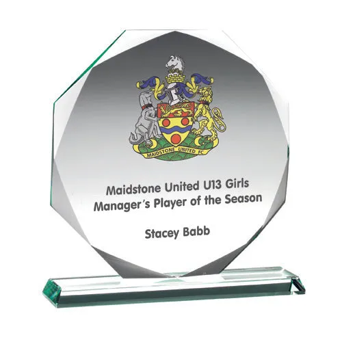 Personalised Octagon Jade Glass Award