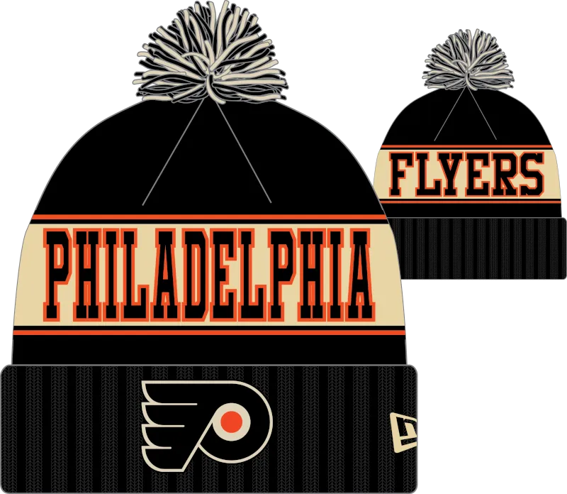 Philadelphia Flyers Retro Knit Fleece Lined Pom Toque