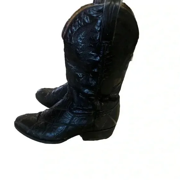 Pistolero Mens Ostrich Black Cowboy‎ Western Boots Men's Size 7.5