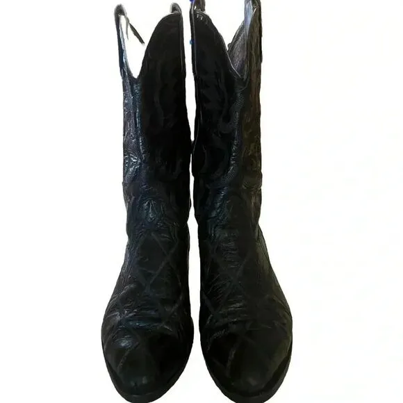 Pistolero Mens Ostrich Black Cowboy‎ Western Boots Men's Size 7.5
