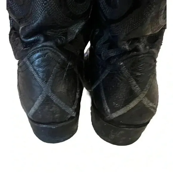 Pistolero Mens Ostrich Black Cowboy‎ Western Boots Men's Size 7.5