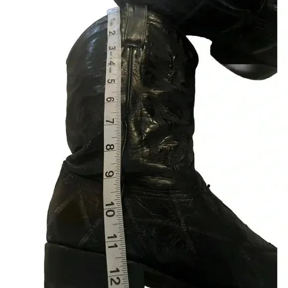 Pistolero Mens Ostrich Black Cowboy‎ Western Boots Men's Size 7.5