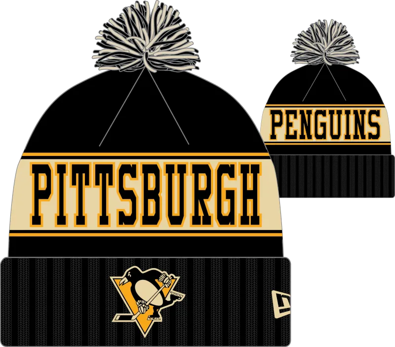 Pittsburgh Penguins Retro Knit Fleece Lined Pom Toque