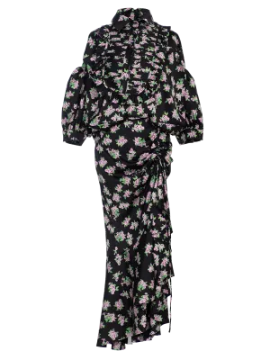 Pixel Flowers-print Box Dress