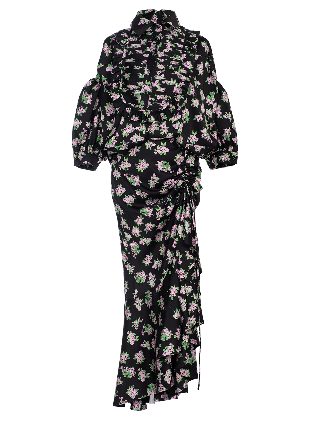 Pixel Flowers-print Box Dress