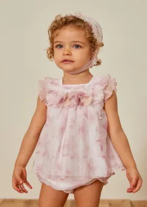 Powder Pink Rose Dress & Bloomers
