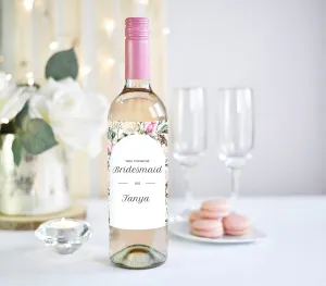 PRINTED Floral Arch Bridesmaid Proposal Wine Label Template
