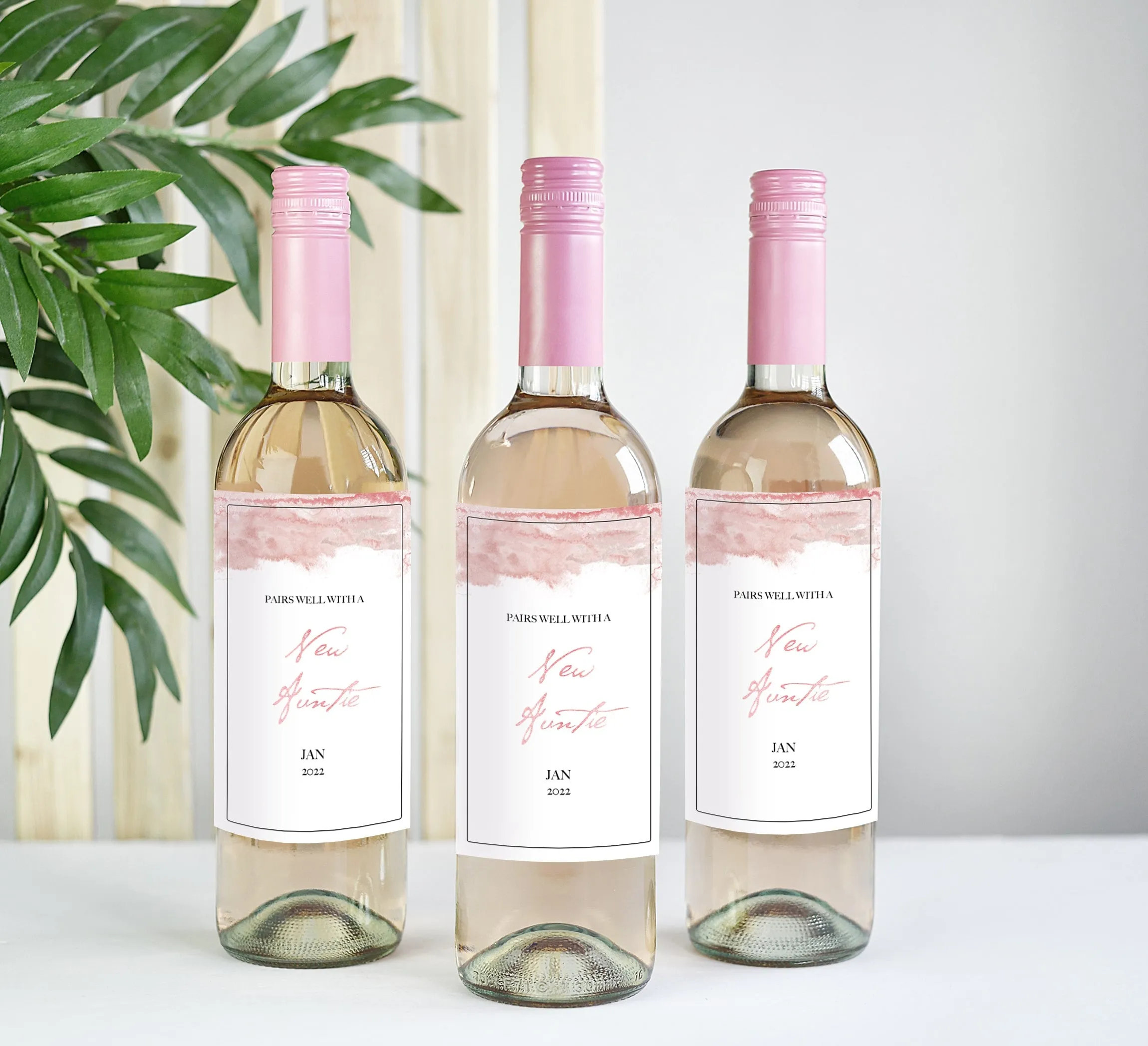 PRINTED New Auntie Pregnancy Announcement Wine Label