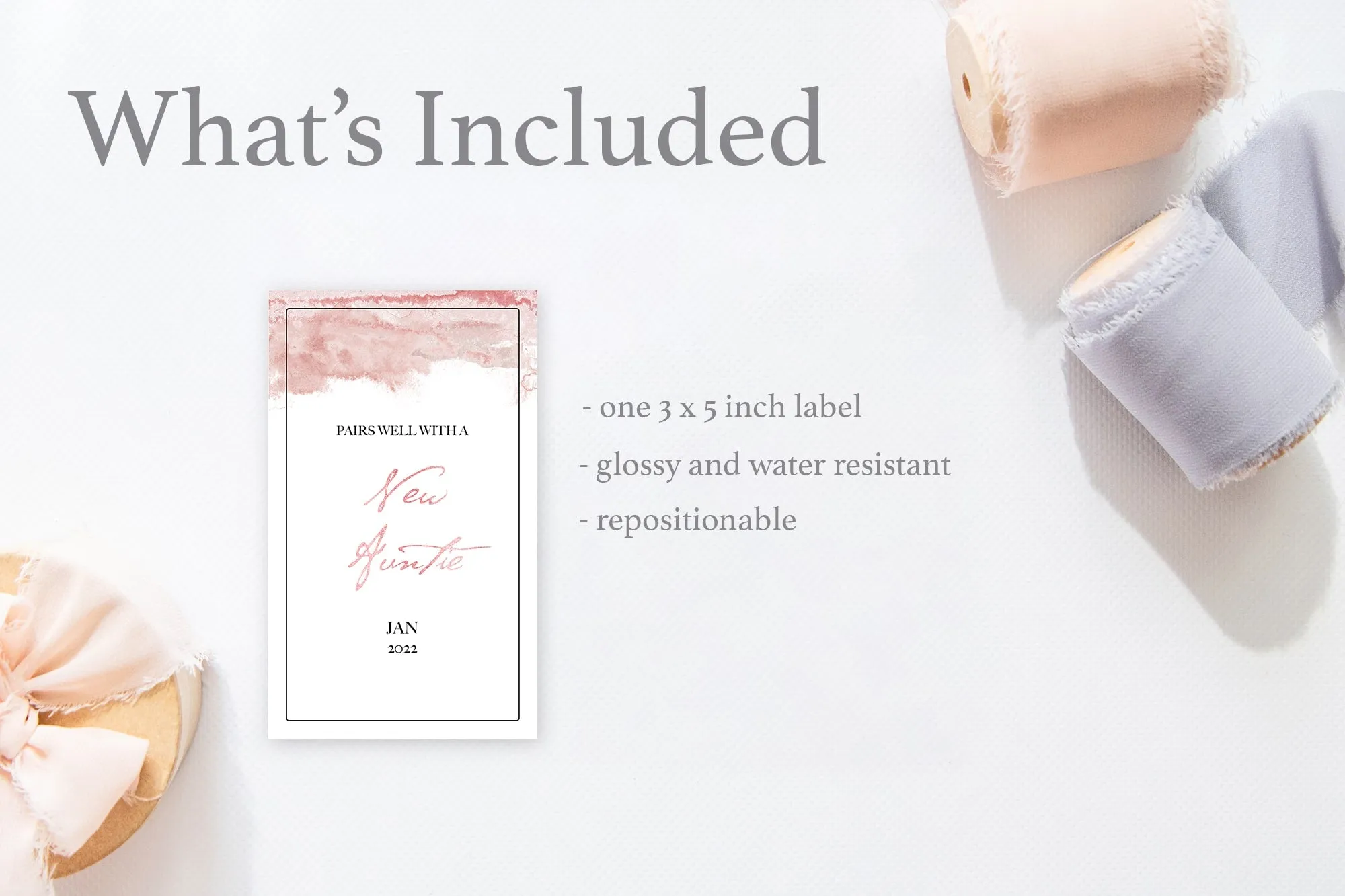 PRINTED New Auntie Pregnancy Announcement Wine Label