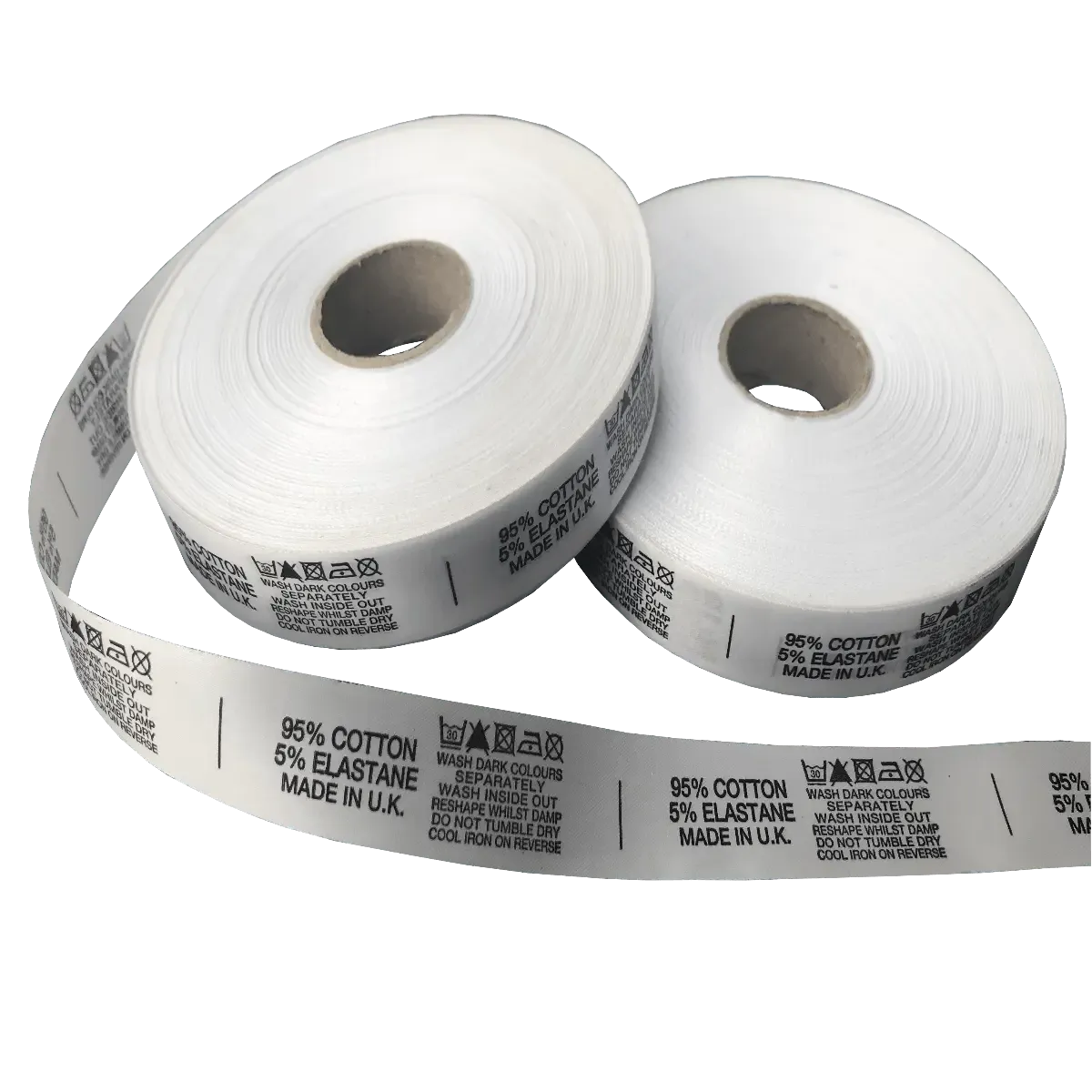 Printed Satin Content Care Labels - 30mm