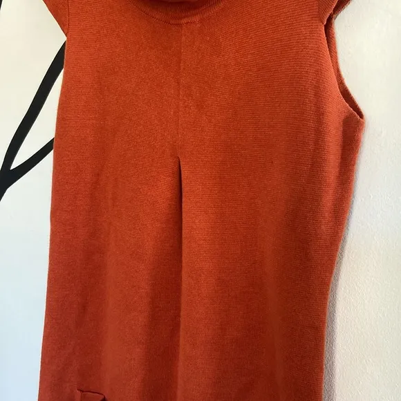 RARE Anthropologie Shae burnt orange knit mod dress, L