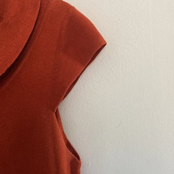 RARE Anthropologie Shae burnt orange knit mod dress, L