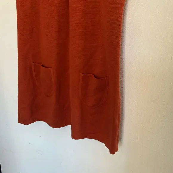 RARE Anthropologie Shae burnt orange knit mod dress, L