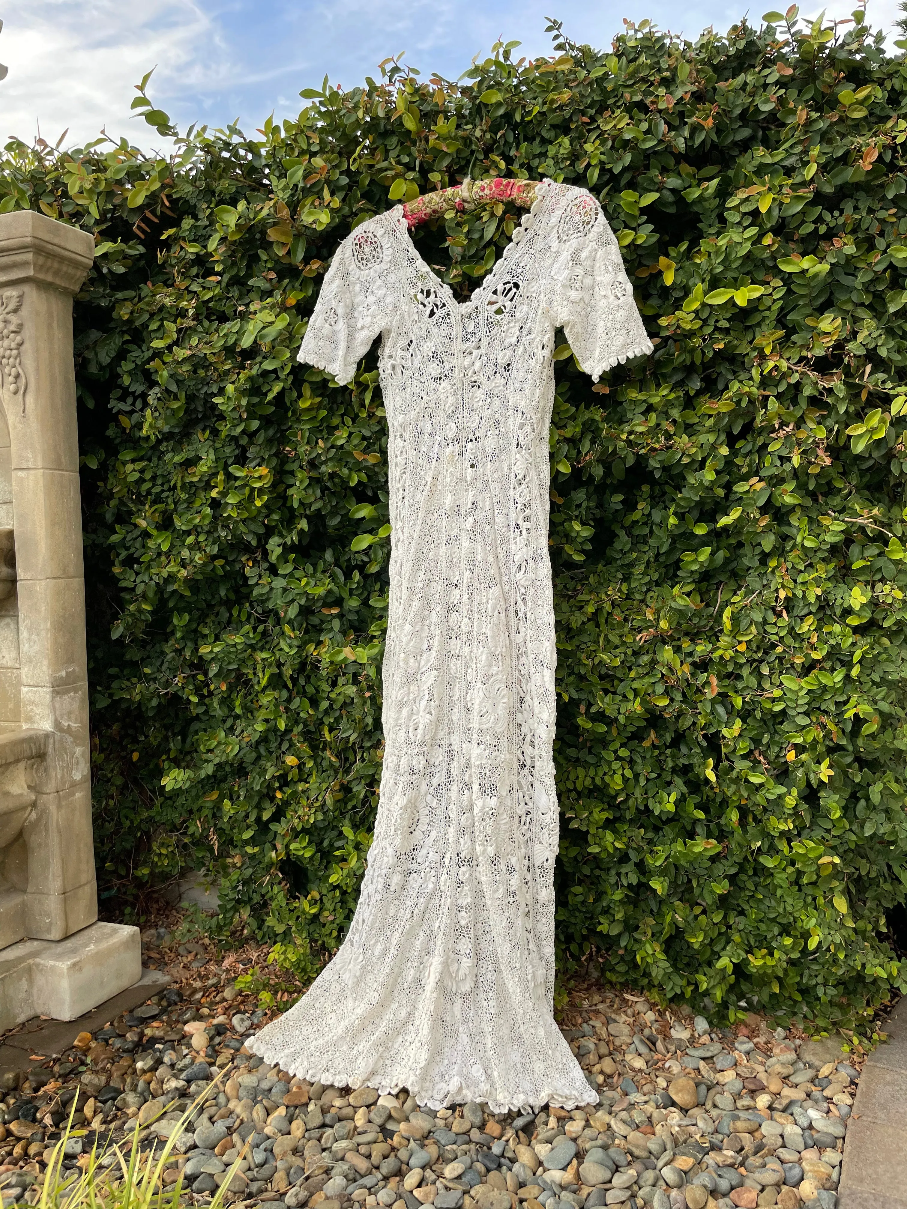 Rare Titanic Era Irish Lace Gown