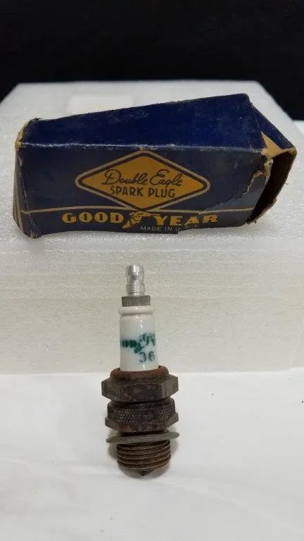 Rare Vintage Goodyear 36 Double Eagle Spark Plug with Box