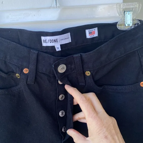Re/Done Originals black High Rise Ankle Zip  size pppp