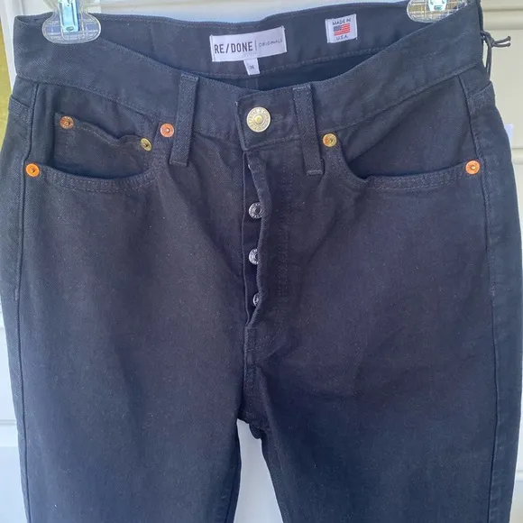 Re/Done Originals black High Rise Ankle Zip  size pppp