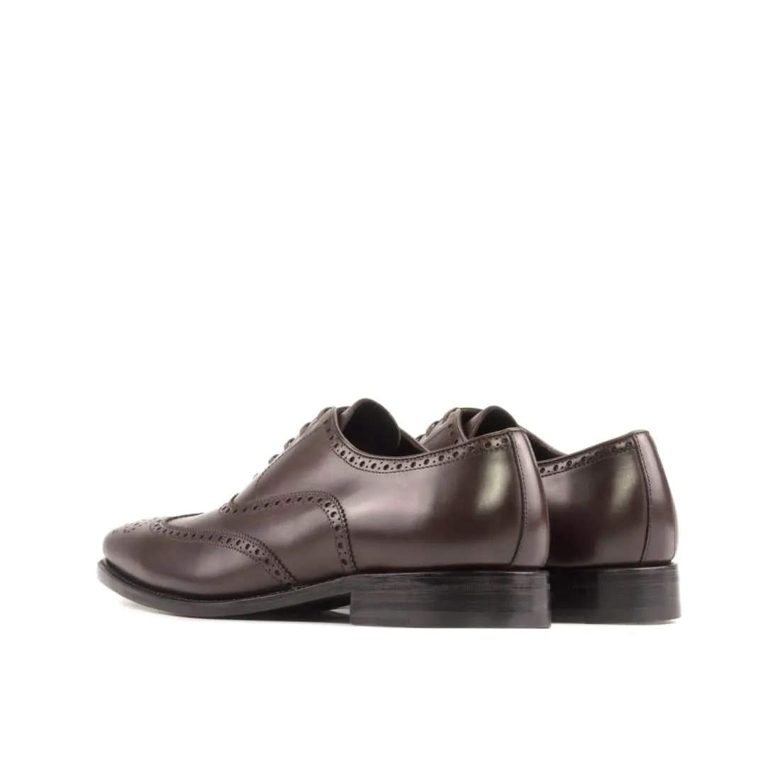 Richelieu fleuri en cuir marron foncé