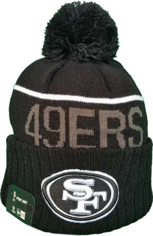 San Francisco 49ers Fleece Lined Black Pom Toque