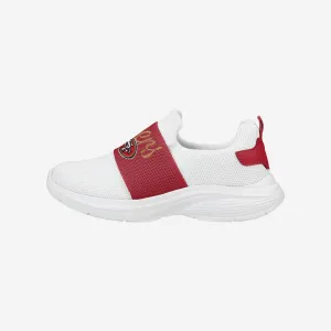 San Francisco 49ers Womens Script Wordmark White Slip On Sneakers