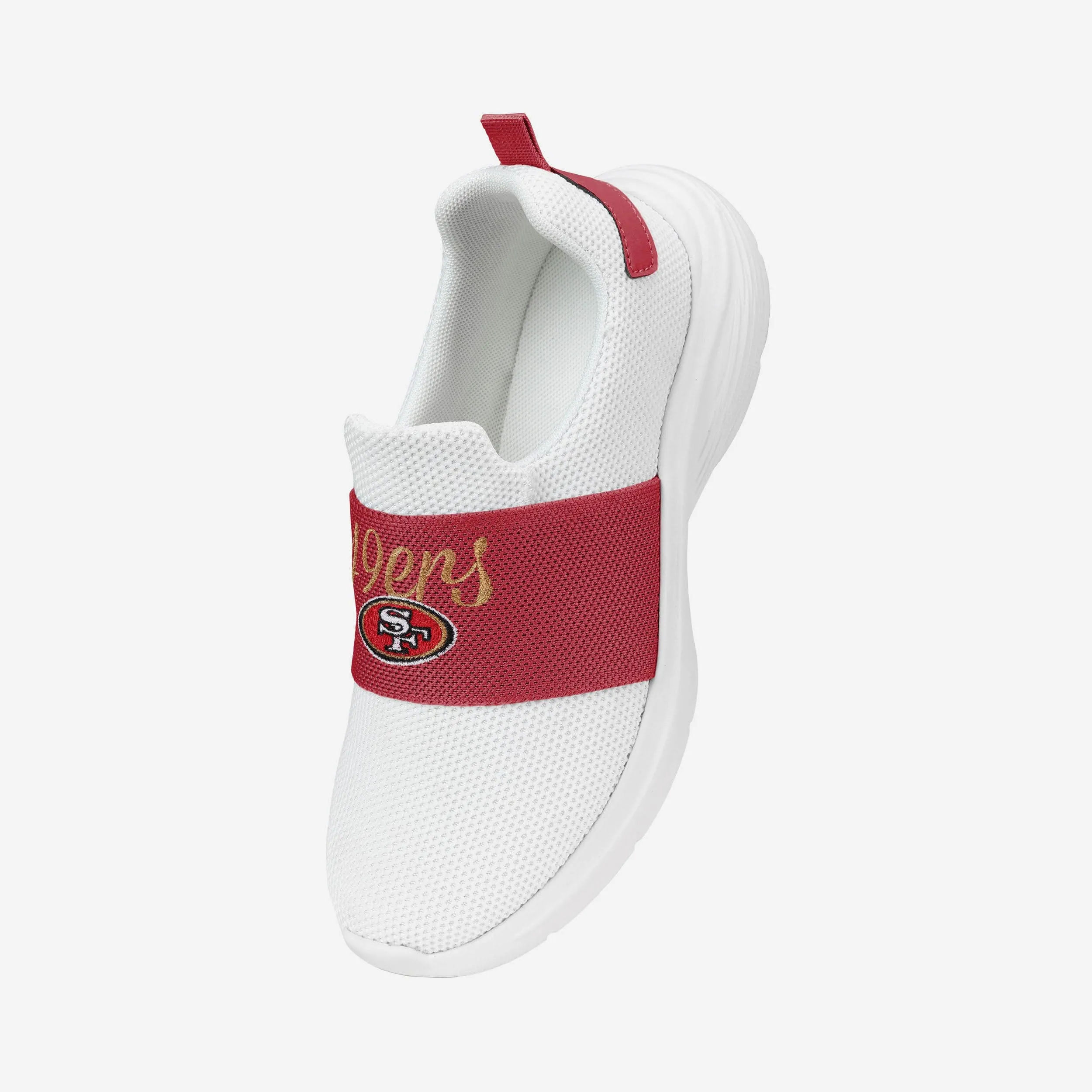 San Francisco 49ers Womens Script Wordmark White Slip On Sneakers