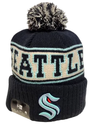Seattle Kraken Retro Knit Fleece Lined Pom Toque