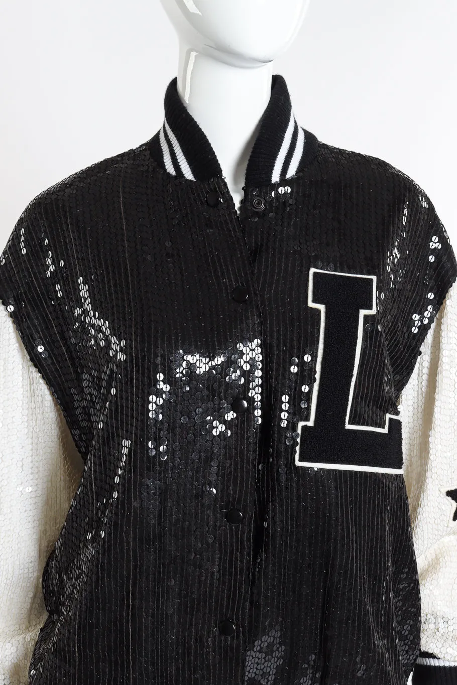 Sequined Letterman Bomber Jacket